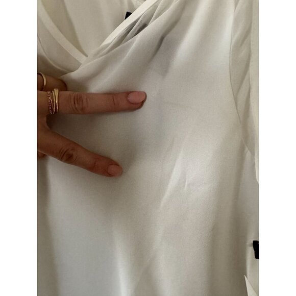 1. STATE Chiffon Inset V-Neck Spaghetti Strap Cami Large Cloud White - Picture 16 of 16